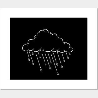 Rain Cloud Line Art Drawing Posters and Art